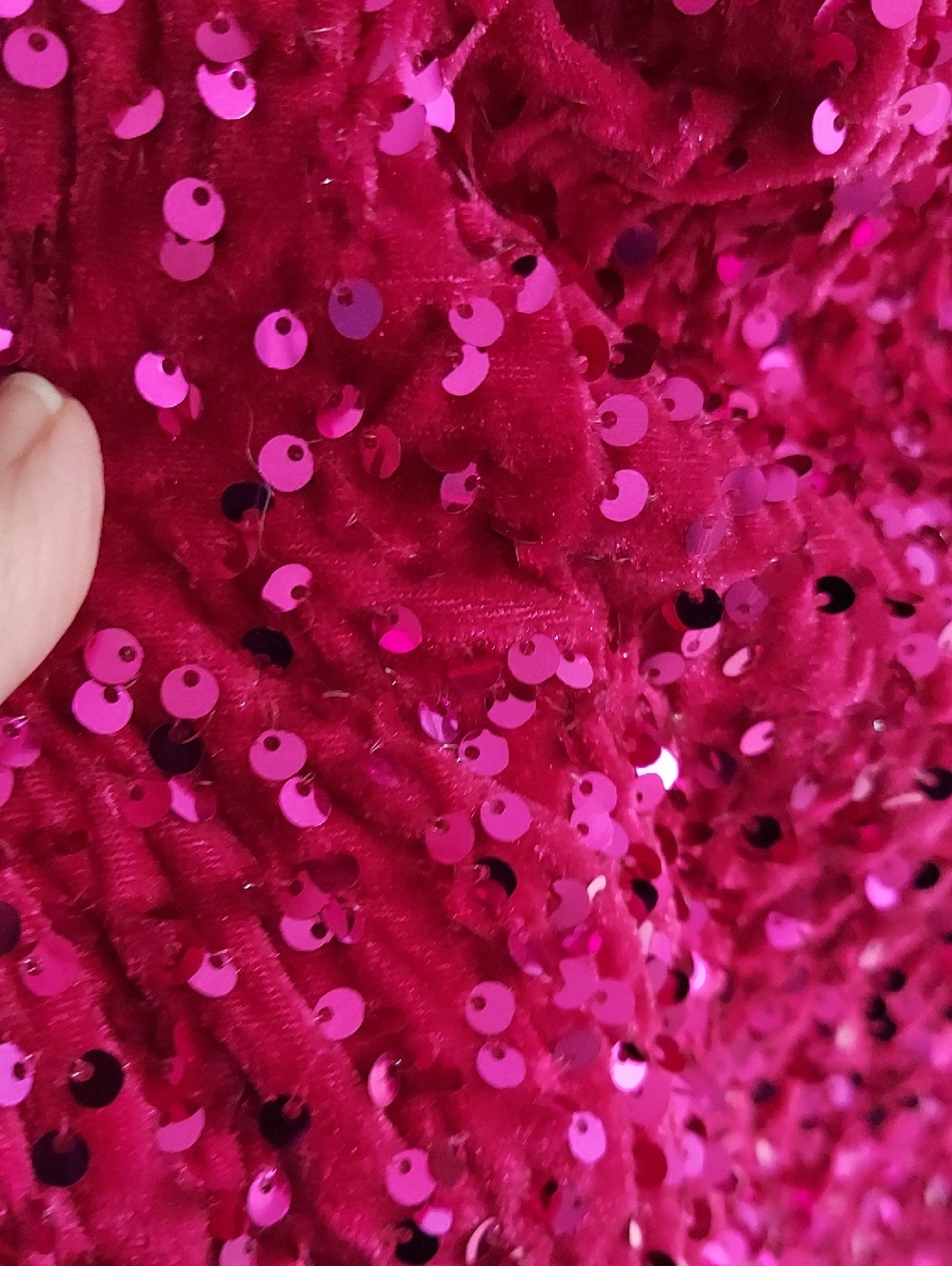 Fashion Nova Dress, New! Size XL, Magenta Pink, Sequins Feathers - Picture 5 of 10